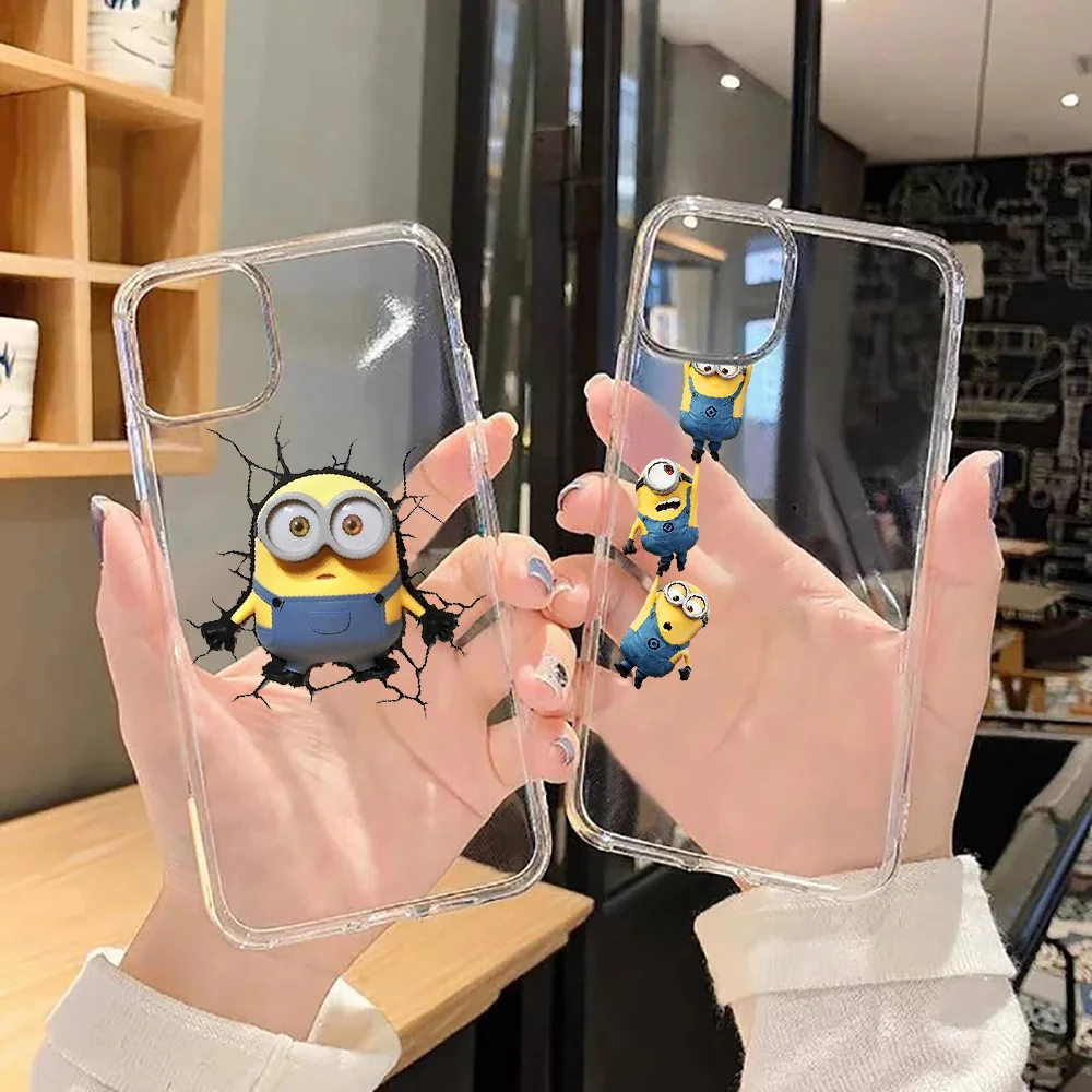 

Cartoon M-Minions Phone Case Transparent For Xiaomi Mi Max Note 3 A2 A3 8 9 9T 10 Lite Pro Ultra transparent painting cover tpu