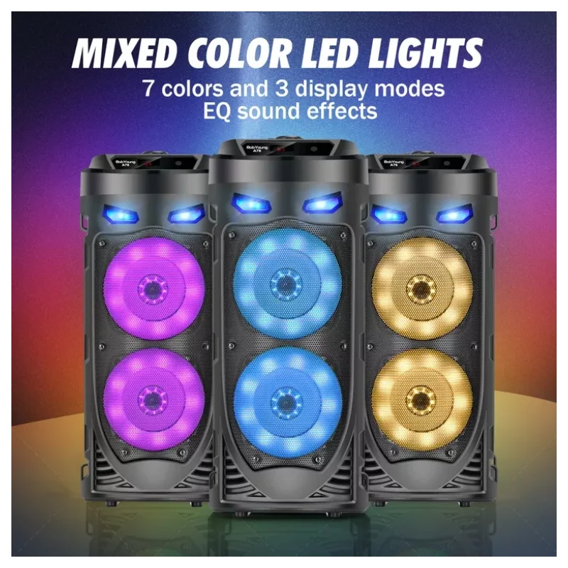 Multi-function Wireless Outdoor Subwoofer Party Performance Bluetooth Speaker Mobile KTV Colorful Lighting Effect U Disk Audio images - 6