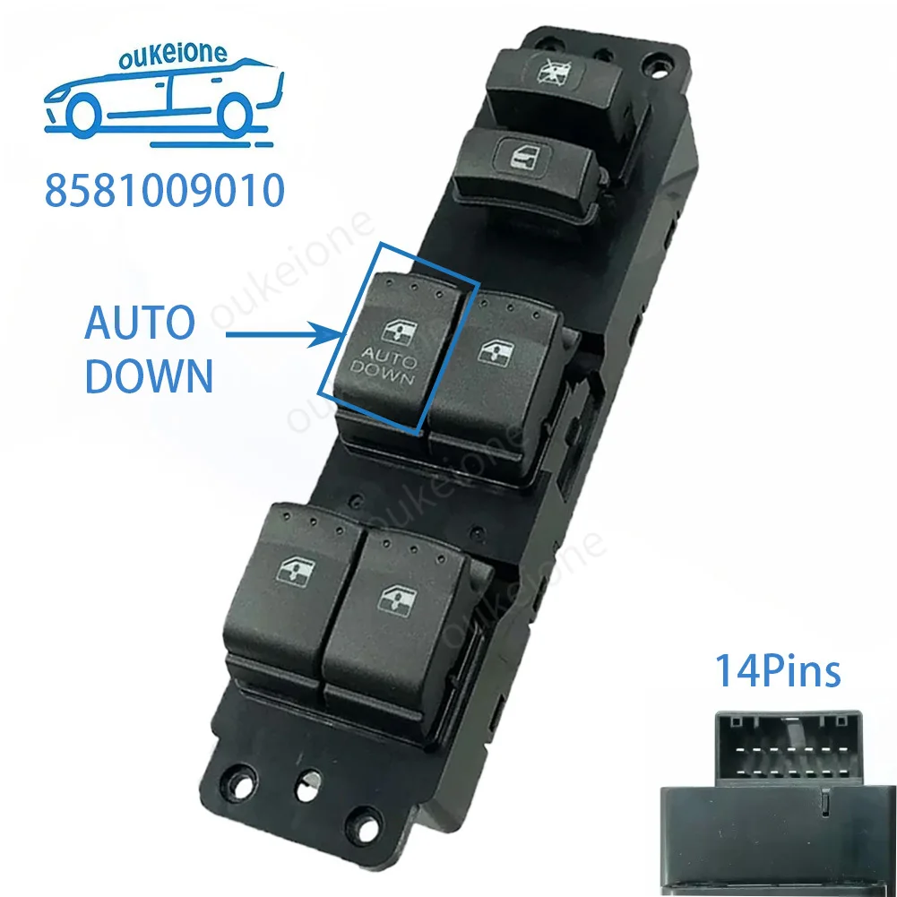 

Для Ssangyong ACTYON KYRON 2007 2008 2009, передняя левая сторона автомобиля, электрический переключатель стеклоподъемника, кнопка управления, 8581009010