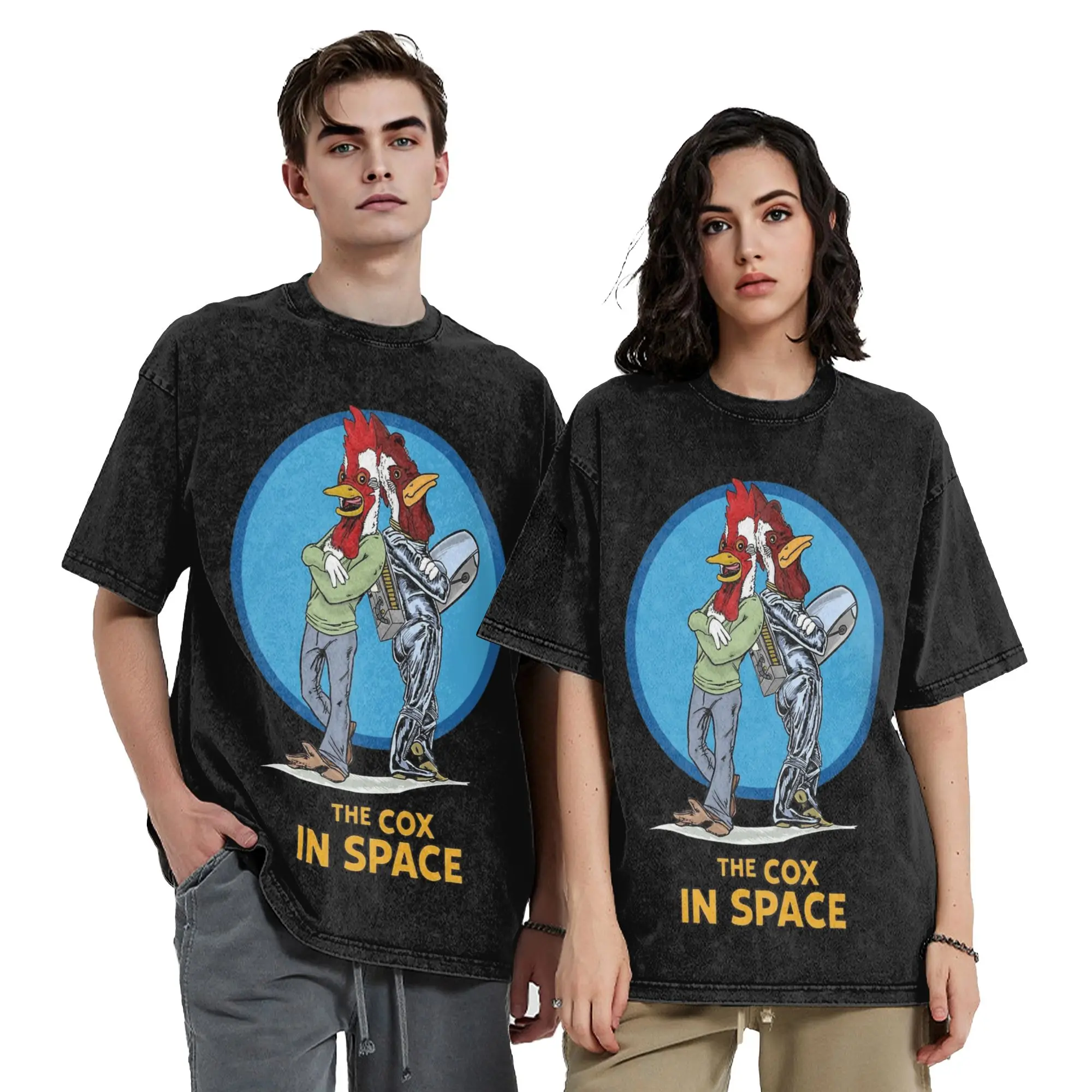 Фото Футболка с пародией на сериал «Во все тяжкие» в стиле Cox in Space, винтажная, в стиле хип-хоп, уличная одежда, мужская и женская, с коротким рукавом, оверсайз №2