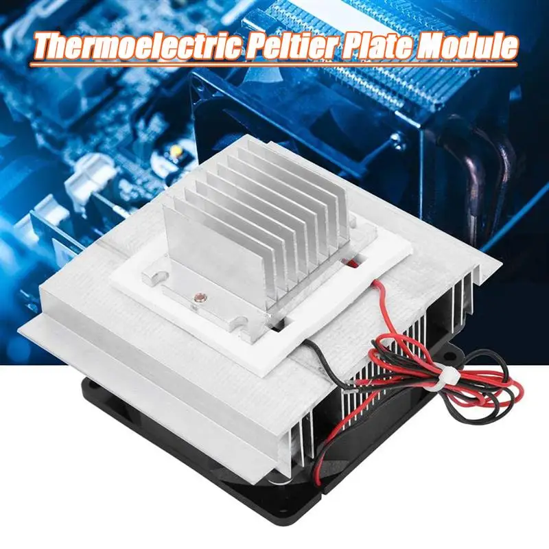 

DC 12V 60W Thermoelectric Peltier Refrigeration Cooler DIY Semiconductor Air Cooling System Radiator Fan for Small Space