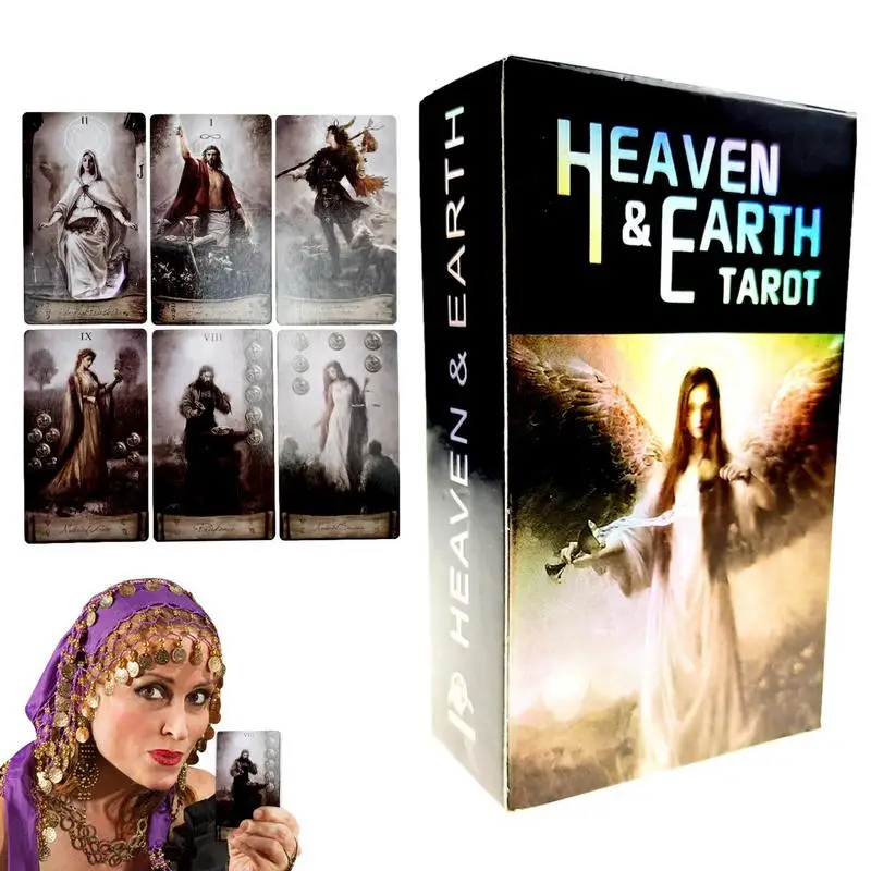 

English Version 78 Cards Heaven & Earth Tarot Cards Deck Divination Table Board Game Oracle Cards For Fortune Fate Telling