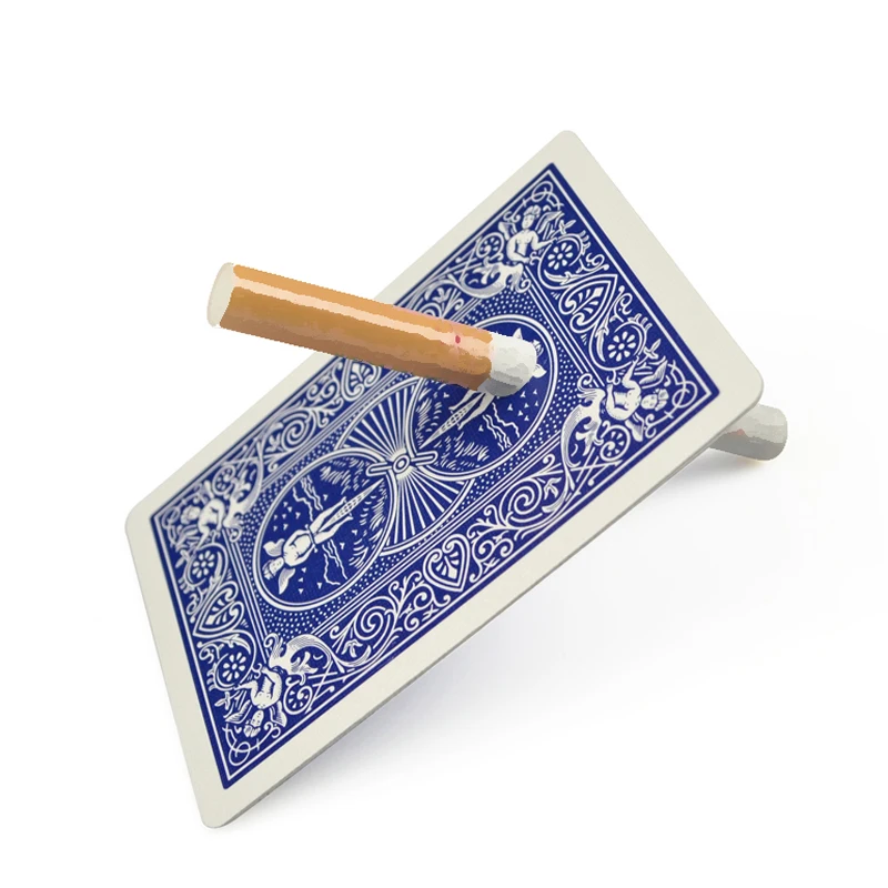 

Cigarette Penetrate Card Magic Tricks Toys Close up Street Magia