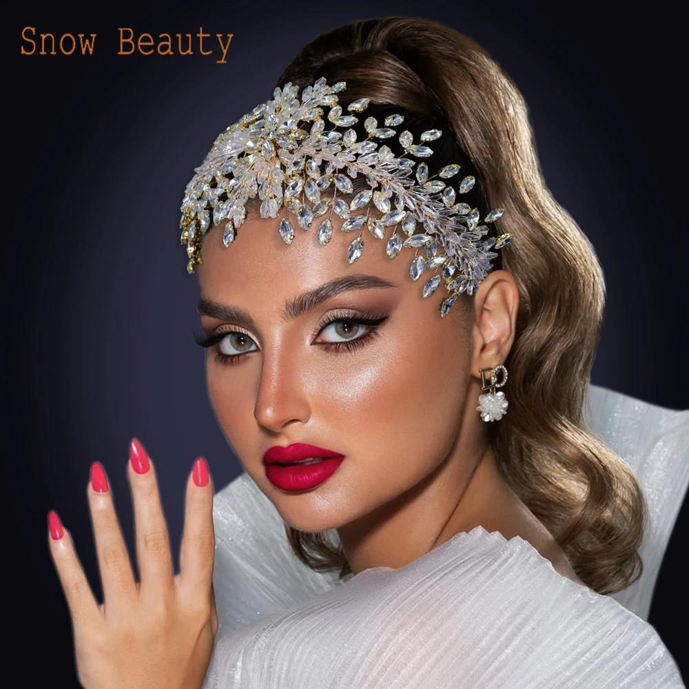 

DZ059 Wedding Hair Accessories Headwear Crown Rhinestone Baroque Headband Luxurious Bride Headpiece Handmade Bridal Tiara