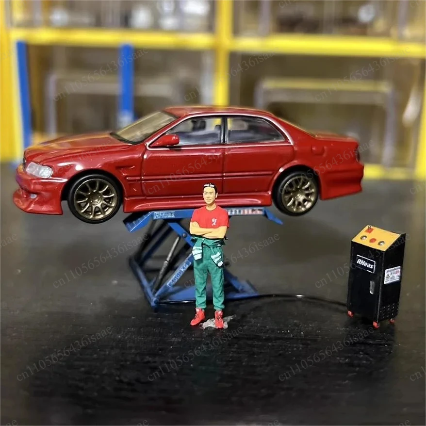 Миниатюрная модель ножничного подъемника 1:64, диорама для гаража, для сцены авторемонта, коллекционный аксессуар для фигурок (art.: 3920db3e106ce) - 3920db3e106ce