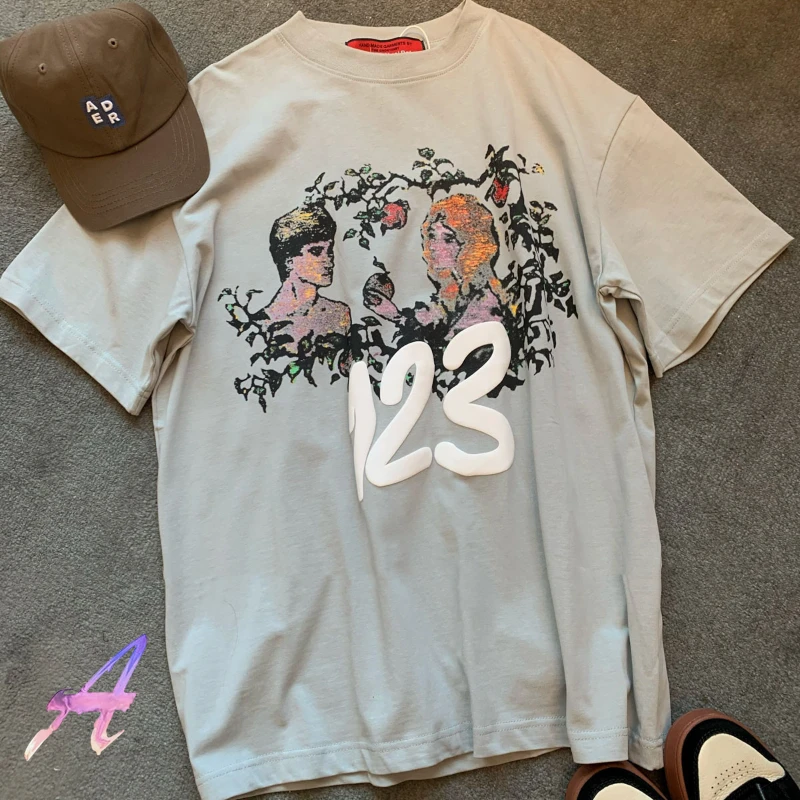 

Ретро-футболка RRR123 большого размера, свободная Мужская футболка с рисунком граффити, с коротким рукавом, для мужчин и женщин