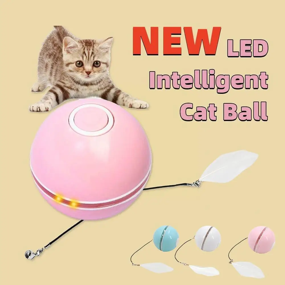 

Interactive Cat Ball Toys With LED Light Automatic 360° Rolling USB Charging Spinning Cat Ball Toy Moving Toys For Indoor C Y7O3
