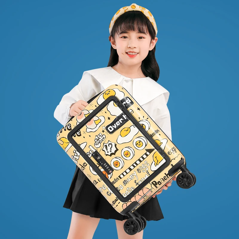 AO WEI LA Travel Suitcase PC Universal Wheel Rolling Trolley Case Boarding  Yellow Fits to Kids 16 Inzh