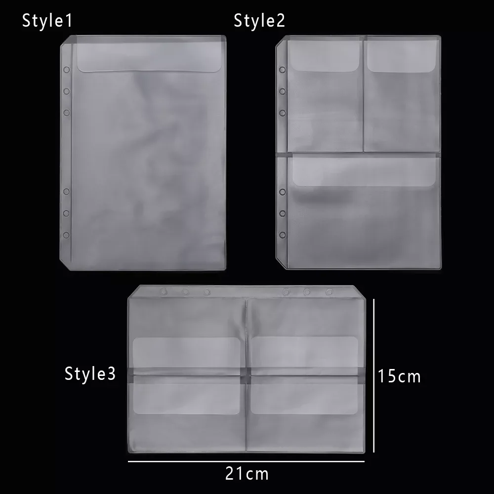 

1 PC A5 Zip Lock PVC Loose-leaf Storage Pouches Bag Document Postcard Template Organizer Clear Resealable Concise Collection