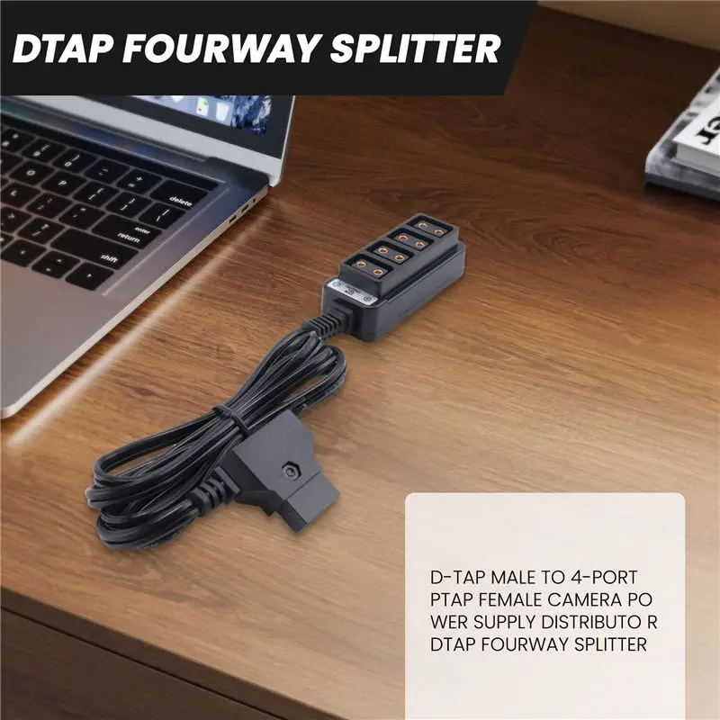 Фото Разветвитель питания D-Tap (мужской) на 4 порта P-Tap (женские) для камеры, 4-канальный сплиттер DTAP №3