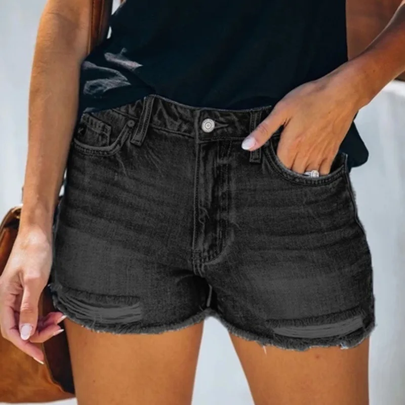 Summer Women's Jeans Casual Wash Hole Shorts jean shorts women  sexy girl