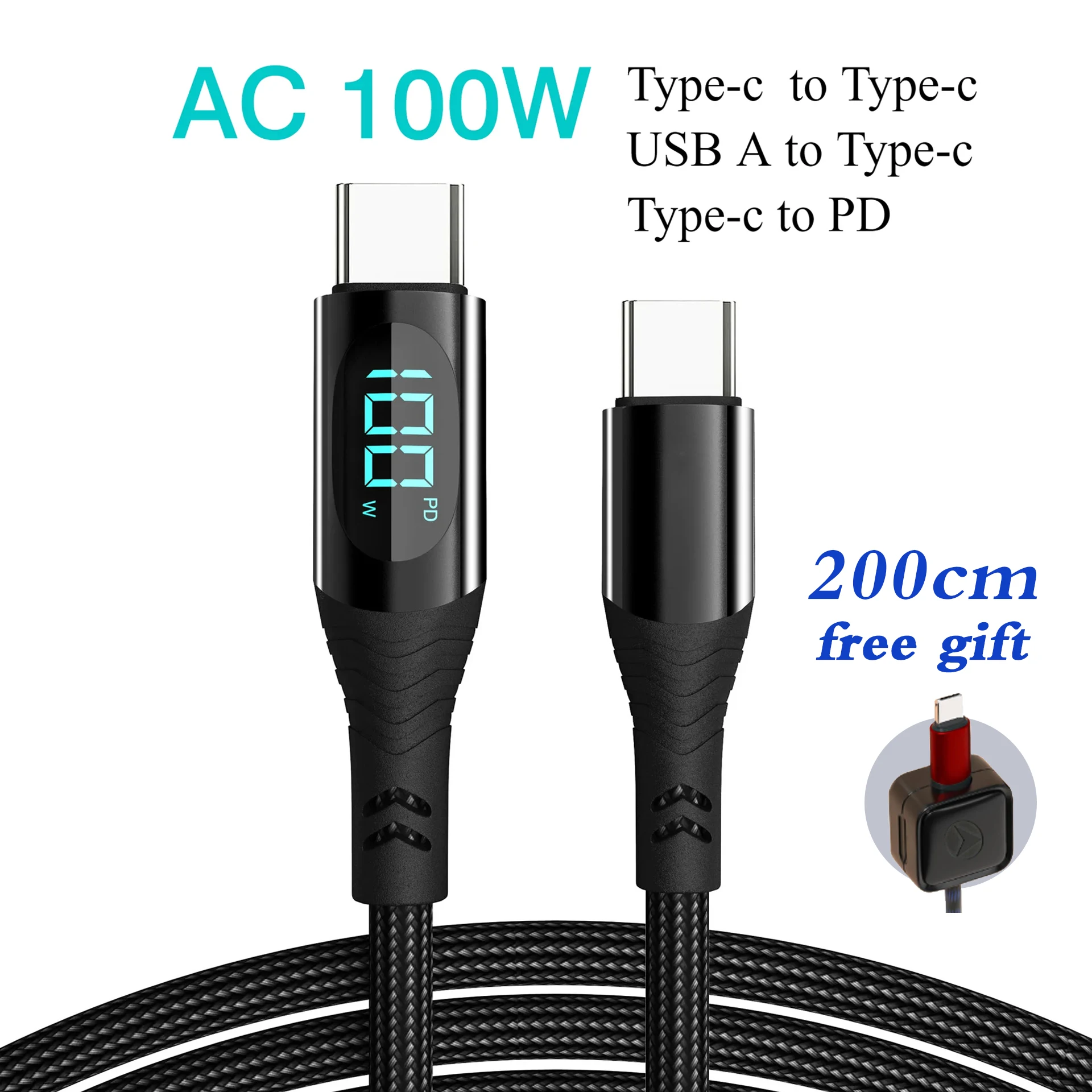 Кабель USB Type-C на C 100 Вт/6A PD 27 Вт
