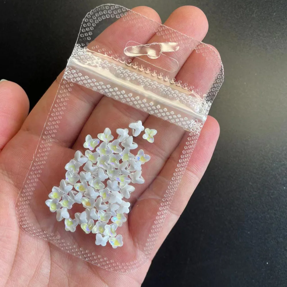 

20pcs Crystal Mocha Butterfly Nail Rhinestones 3D Aurora Glitter Butterflies Nails Art Glitter Gems Clothes for Needlework Korea