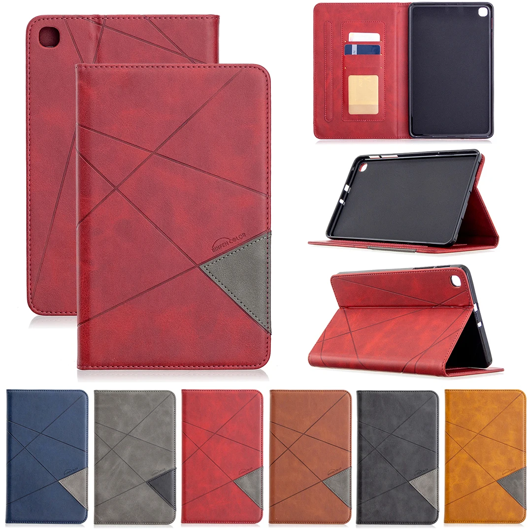 

Luxury Geometric Leather Flip Tablet Case for Galaxy Tab A7 10.4 SM-T500 Full Protect Case for Galaxy Tab A 10.1 SM-T510 Cover
