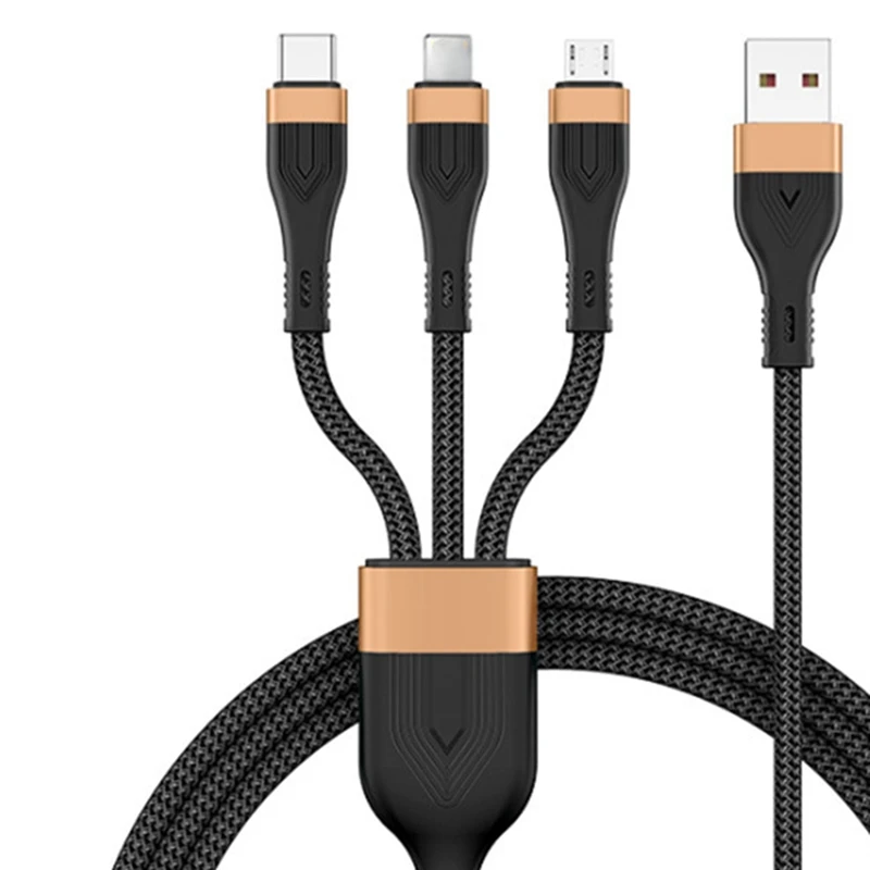 

Hot TTKK 100W 6A 3 In 1 PD USB C Cable For Iphone 14 13 12 QC4.0/3.0 Fast Charging Micro-USB Type C Cable For Samsung/Xiaomi
