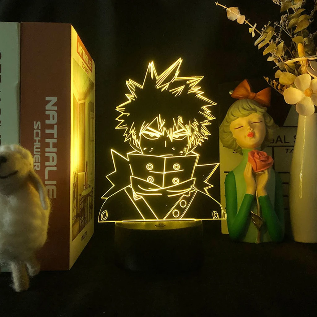 

Аниме-фигурка героя моя геройская академия, акриловая доска, основание для ночного освесветильник, ударопрочная 3D Светодиодная лампа для детей, настольное украшение, подарок