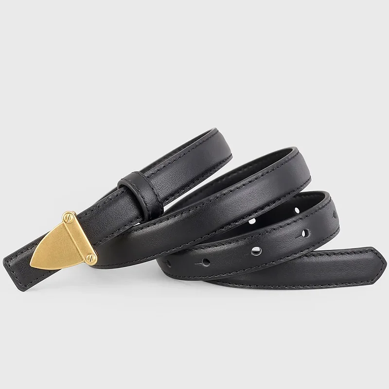 Модные тонкие ремни с металлической треугольной пряжкой для женщин джинсовый