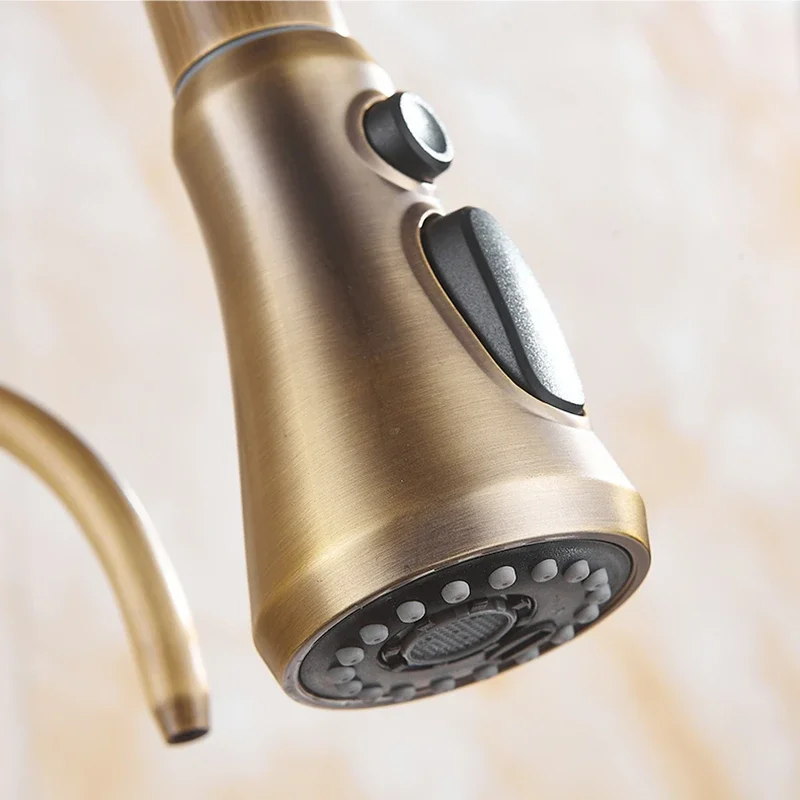 Античный бронзовый смеситель для кухни выдвижной очиститель воды раковины с