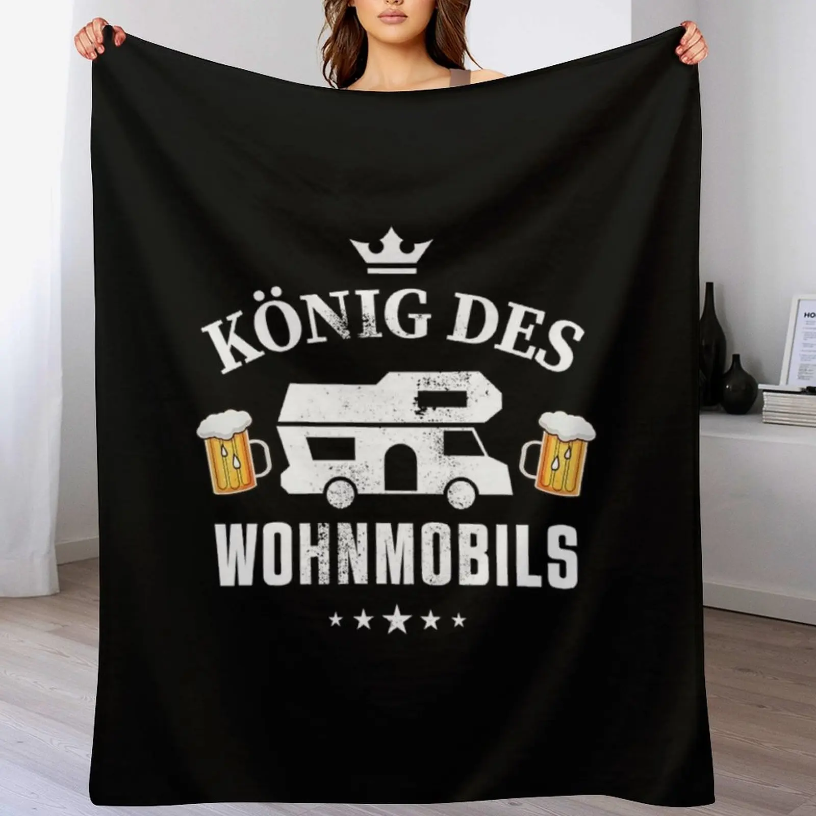 К?nig des Wohnmobils | Одеяло для кемпинга Geschenk роскошные тонкие декоративные пляжные