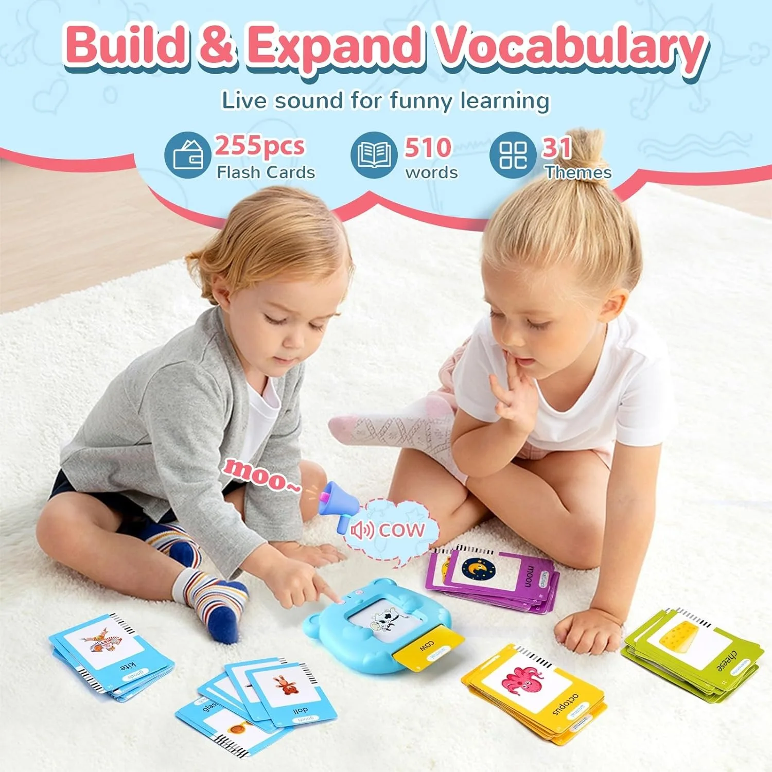 Говорящие флеш-карты для малышей 1-6 лет обучающие игрушки Монтессори с 510