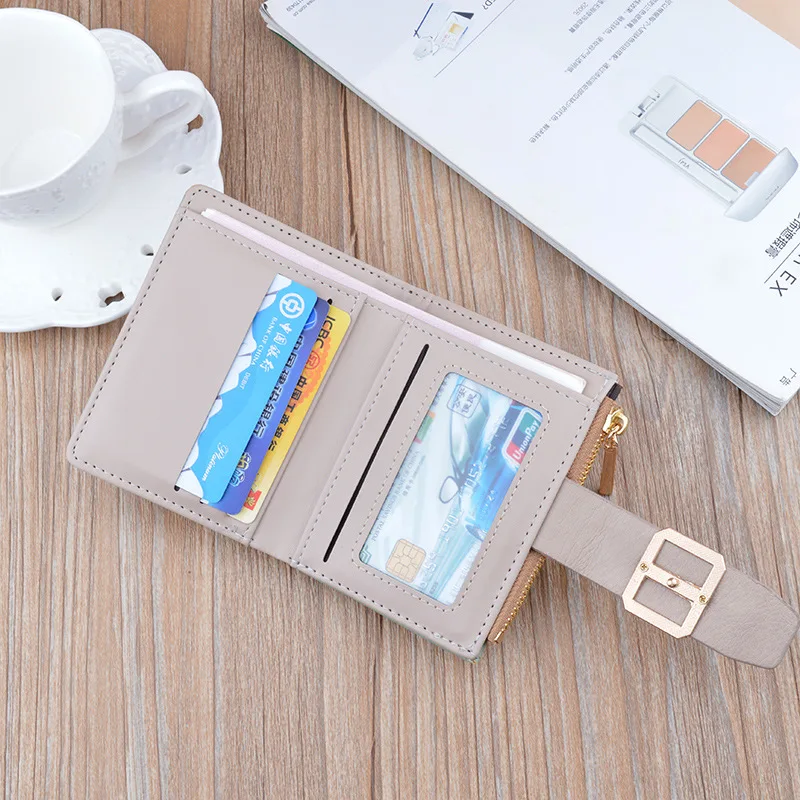 New Mini Wallet Fashion Female Card Holder Zipper Coin Purse PU Leather Credit Card Case Money Bag Ladies Small Clutch Girl Bags