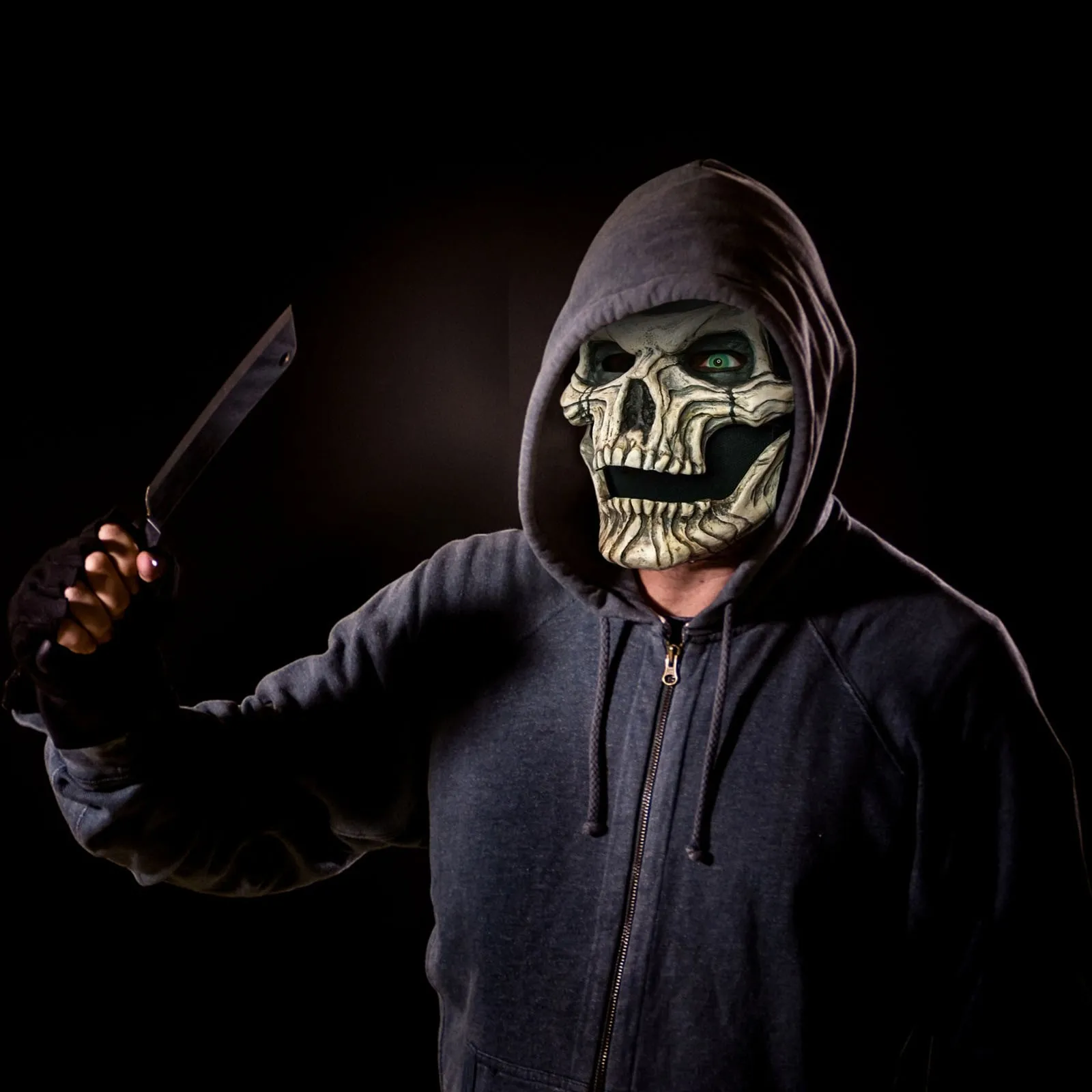 Страшная маска на Хэллоуин подвижная всю голову с челюстью шлем черепом 2024 для
