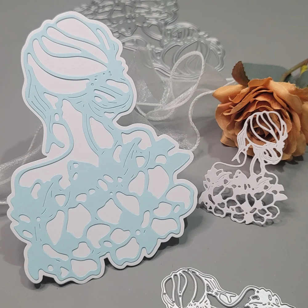 

2 Sizes Girl Metal Cutting Dies Scrapbook Embossing Manual Craft Christmas Die Cuts Album Card Cover DIY Craft Cutting Die