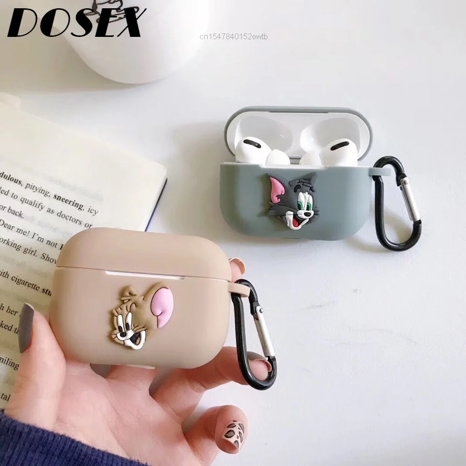 

New Couple Cartoon Bluetooth Earphones Case For Airpods Pro 2nd 3rd Generation Protective Case Cute Cover Co-brand Tom And Jerry