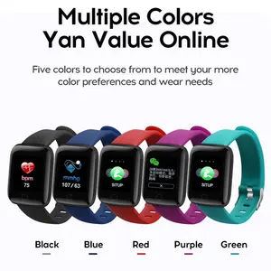 Цифровые Смарт-часы 116 Plus, цветной экран 1,3 дюйма, водонепроницаемые спортивные Смарт-часы с Bluetooth, пульсометром, фитнес-трекером