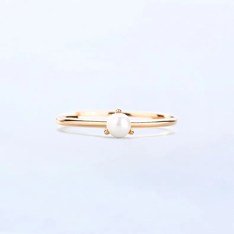 

Кольцо с натуральным пресноводным жемчугом Простой Модный Европейский и американский стиль может сочетаться с открытыми кольцами