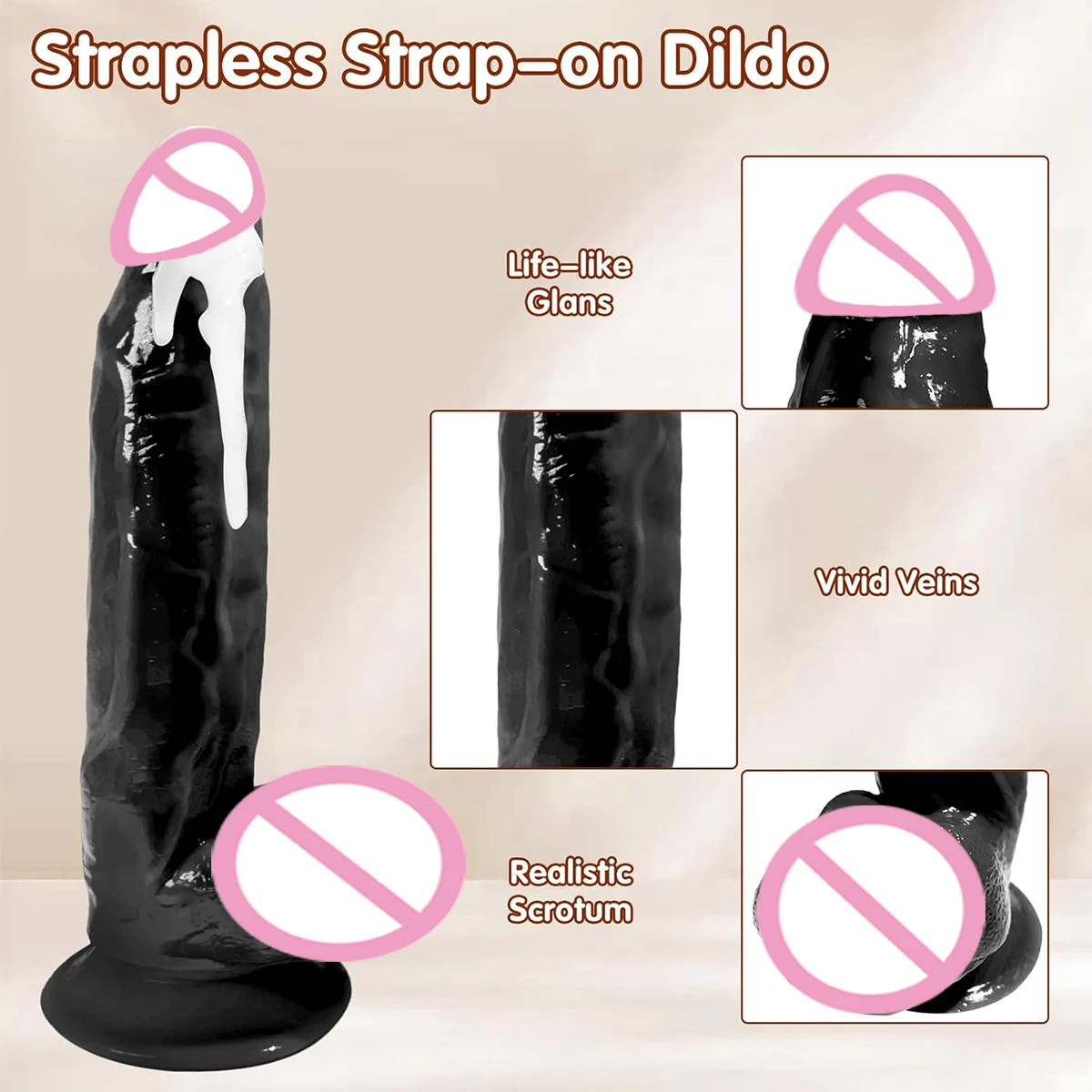 Реалистичный толстый фаллоимитатор для женской мастурбации силиконовый