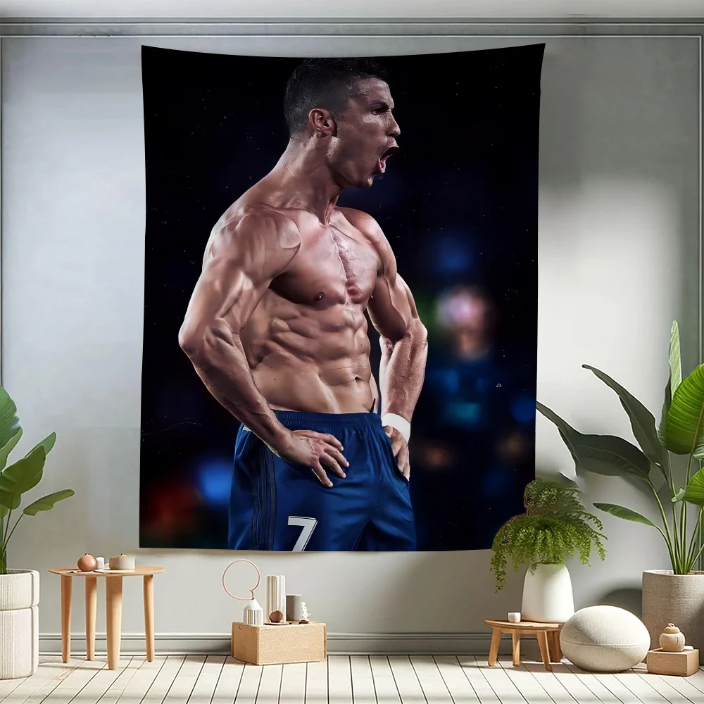C-Cristiano R-Ronaldo CR7 Гобелен Художественная печать Японский настенный гобелен Аниме