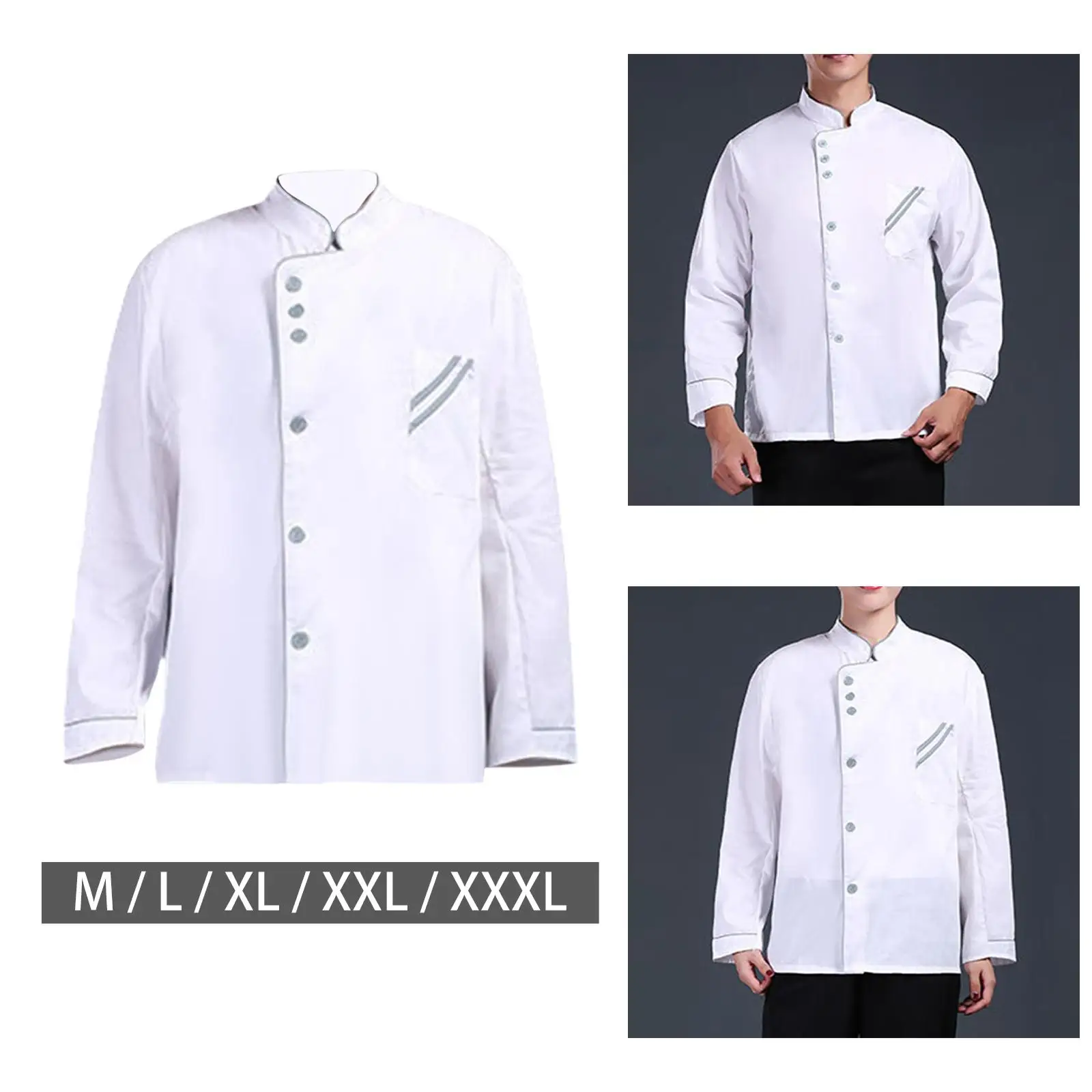 

Unisex Chef Coat Jacket Apparel Cooker Waiter Waitress Uniform Chef Wear Workwear for Catering Cafe Kitchen Summer Food Industry
