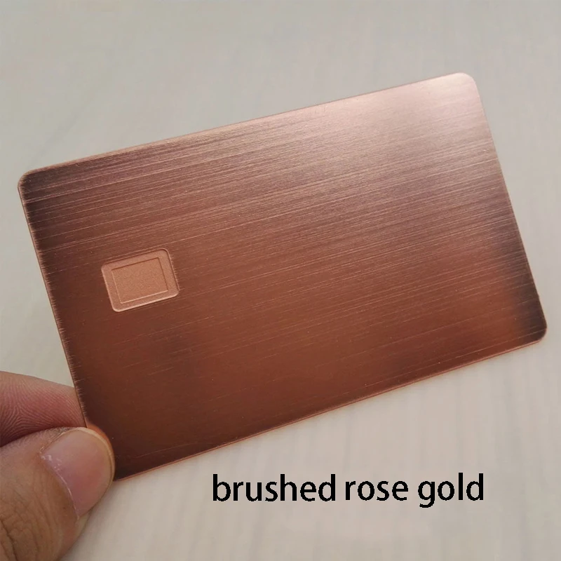 

5pcs 0.8mm Printable Blank Stainless Steel Black Matte Golden Brushed Metal Credit Card with Chip Slot and HICO Magnetic Strip
