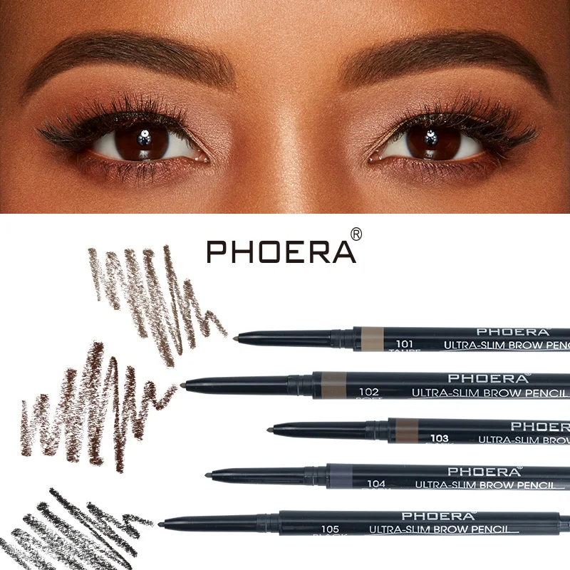 

PHOERA 5 Color Natural Long Lasting Not Blooming Double Ended Eyebrow Pencil Waterproof Sweatproof No Fading Eyebrow Pen TSLM1