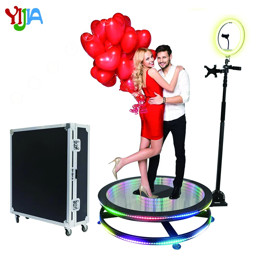 360 Photo Booth Glare Glass Photobooth Machine 360pro Slow Motion Rotating Portable Selfie Platform Spin 360 Degree Photo Booth