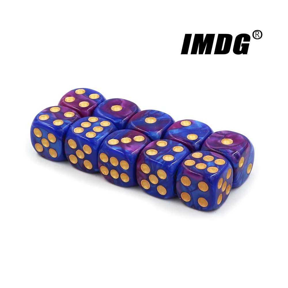 10 шт./упак. Акриловые Игральные Кости 16 мм двухцветные s #16 с закругленными углами