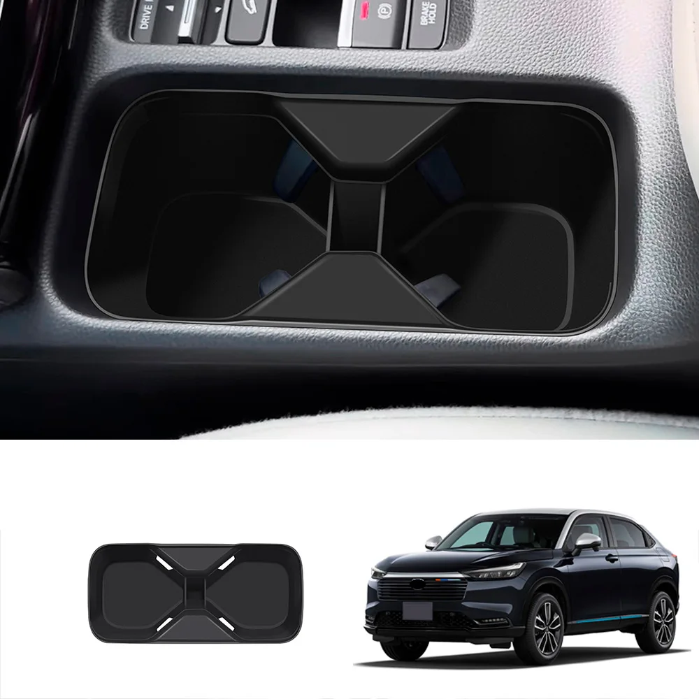 Фото RHD для Honda Vezel H-RV HRV 2025 2026, силиконовая центральная консоль, панель переключения передач, держатель для чашки с водой, бутылка, беспроводная зарядная панель №2