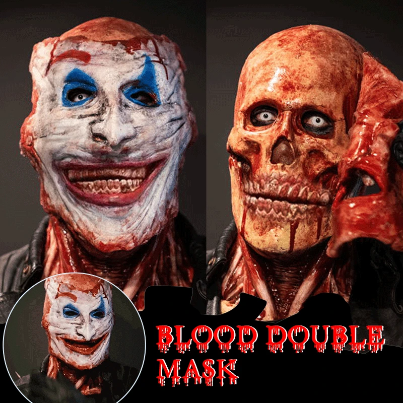 

Halloween Double-layer Ripped Mask Bloody Horror Skull Latex Mask Scary Cosplay Party Masks Mascaras Halloween Decoration