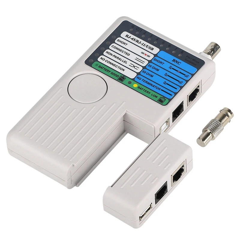 

New Professional Multi Function 4 In 1 Network Cable Tester RJ45/RJ11/USB/BNC LAN Cable Cat5 Cat6 Wire Tester