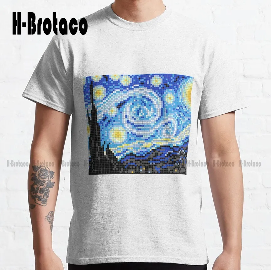 

Классическая футболка R Place с изображением звездной ночи, Оригинальная футболка для подростков, унисекс футболки с цифровой печатью, дышащая хлопковая футболка, Новинка