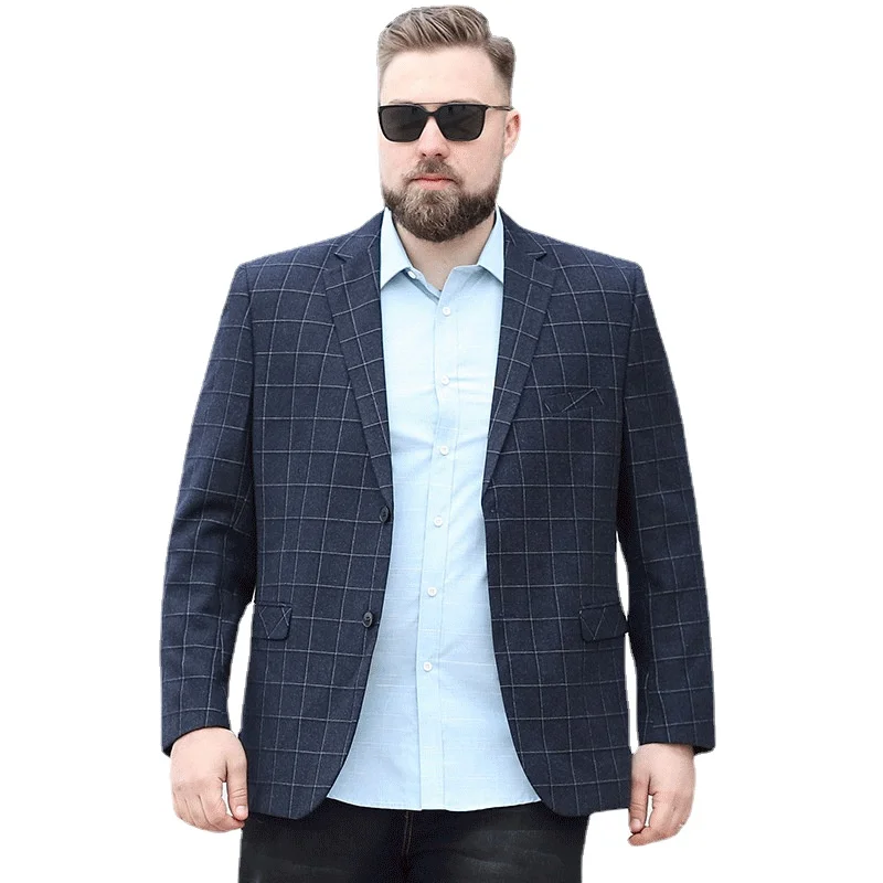 

New Arrival Fashion Suepr Large Oversized Men's Plaid Suit Coat Loose Casual Blazers Autumn and Winter Plus Size XL-7XL 8XL 9XL