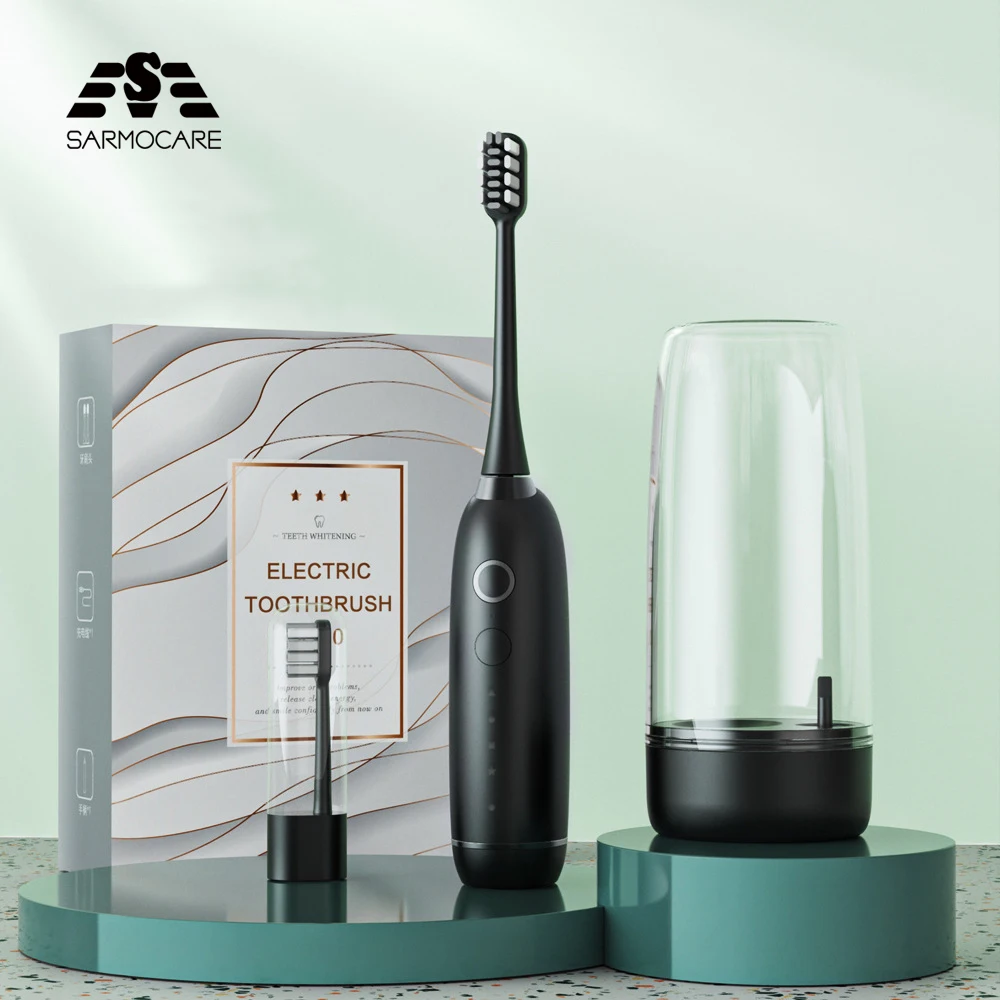 

Sonic Electric Toothbrush Smart Waterproof Portable Replacement Heads Travel Case USB Rechargeable Tooth Brush Sarmocare X100