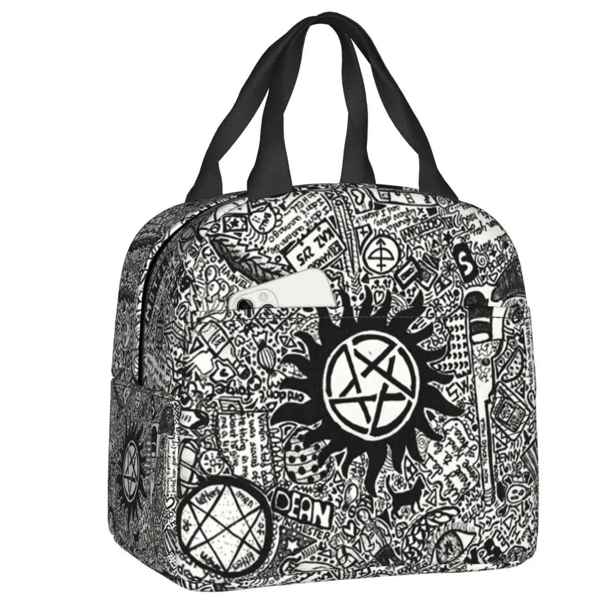 

Supernatural Insulated Lunch Tote Bag for Women TV Sam Dean Winchester Resuable Thermal Cooler Bento Box Kids School Children