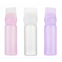 120ml multicolor plastic hair dye refillable bottle applicator comb dispensing salon coloring hairdressing styling tool