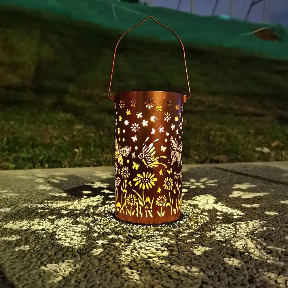 Художественный ретро светодиодный солнечный ночник подвесной винтажный полый