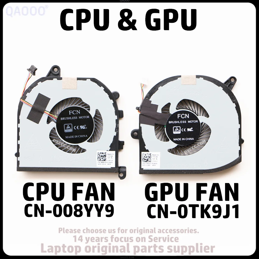 QAOOO DP/N:008YY9 DP/N:0TK9J1 вентилятор охлаждения для Dell XPS 15 9570 M5530 7590 5540 Вентилятор охлаждения ЦП и ГП