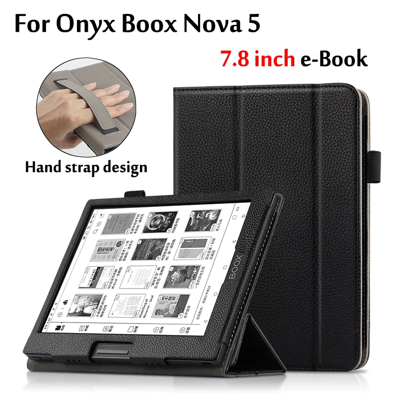 

Чехол для Onyx Boox Nova 5 7,8 дюйма защитный чехол для электронной книги для Boox Nova5 Nova 5 7,8 дюйма Встроенный Флип-кобура чехол с ремешком на руку