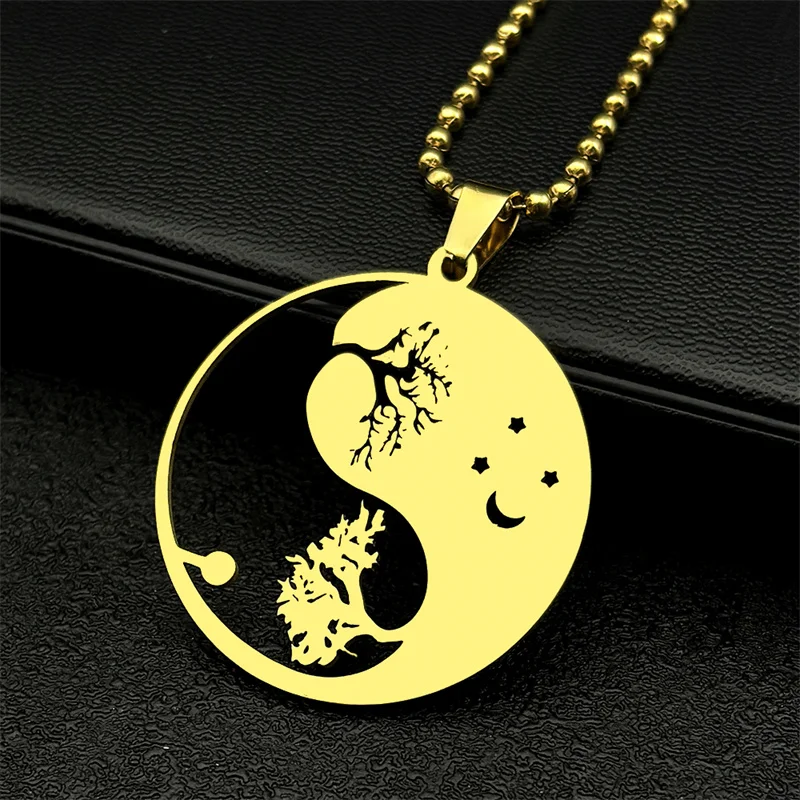 Брелок для ключей Tai Chi звезда луна автомобиль женщин и мужчин нержавеющая сталь