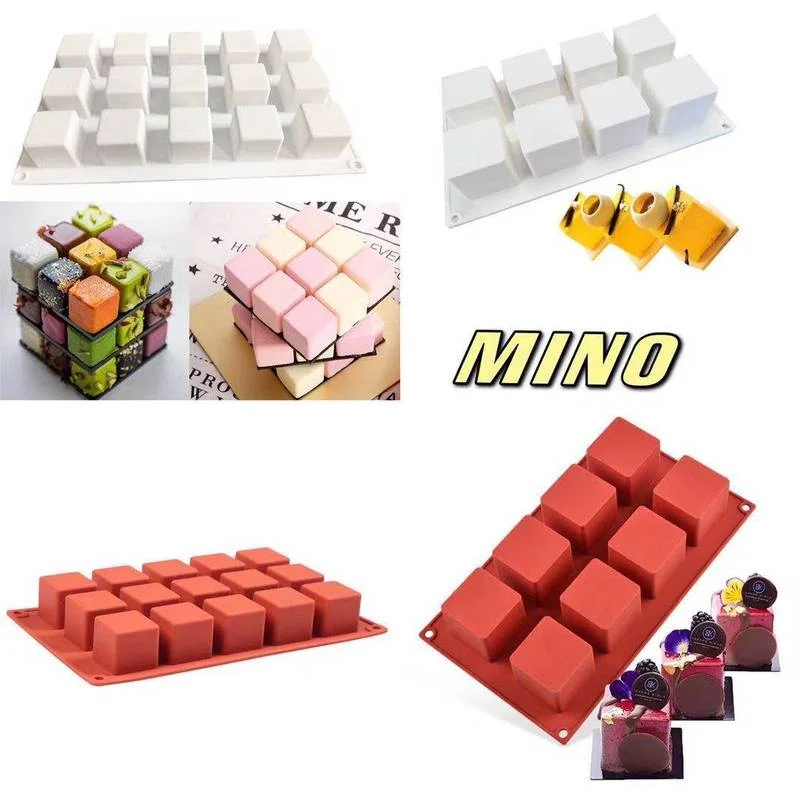 

New 8/15 Cavity Cube Square Shape Silicone Mold for Cake Decorating Tools DIY Dessert Cake Moulds for Kitchen Baking Molds